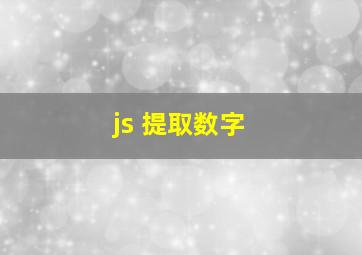 js 提取数字